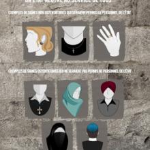 An image released by the Quebec government showing which religious symbols would
