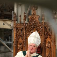 Cardinal Timothy M. Dolan of New York presides at a St. Patrick’s Day Mass in 20