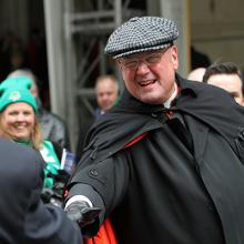 Cardinal Timothy M. Dolan at the the 253rd annual St. Patrick’s Day parade on Ma