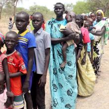 Residents displaced due to the recent fighting between government and rebel forc