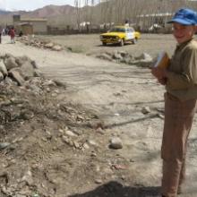Zekerullah going to school in Bamiyan. Photo courtesy Kathy Kelly