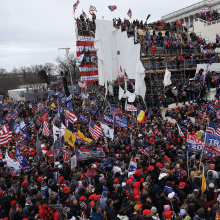 A mob of Trump supporters and insurrectionists storm the Capitol on Jan. 6.