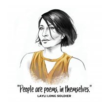 Illustration of Layli Long Soldier with her quote "People are poems, in themselves."