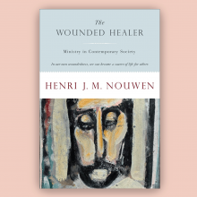 The image shows the cover of the book "The Wounded Healer" by Henry Nouwen 