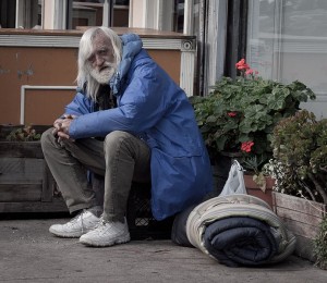 A homeless man on San Francisco's Mission Street. Photo by Franco Folini, www.flickr.com/photos/livenature/