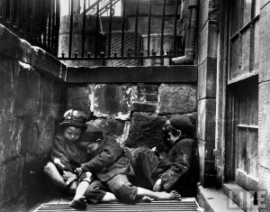 Children sleeping in Mulberry Street (1890) by Jacob Riis