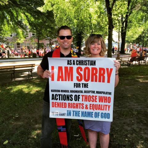 Adam Phillips and his wife, Sarah, attend Portland Pride Parade. Photo courtesy Adam Phillips Photo courtesy Adam Phillips
