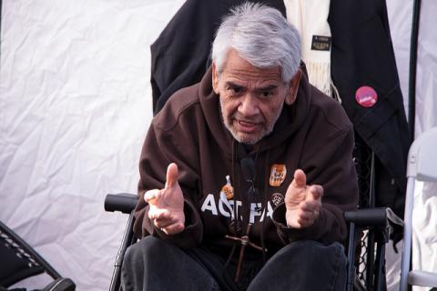 Eliseo Medina at the Fast4Families tent on the National Mall in December. via Fast for Families/ Flickr.com