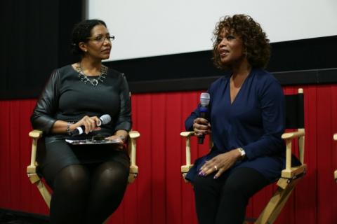 LIsa Sharon Harper speaks on a panel with film star Alfre Woodard and faith leaders. Photo by Brandon Hook / Sojourners Photo by Brandon Hook / Sojourners