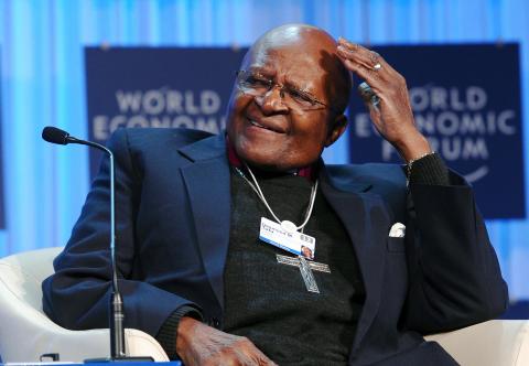 Archbishop Desmond Tutu at the World Economic Forum in January. VINCENZO PINTO/AFP/Getty Images VINCENZO PINTO/AFP/Getty Images