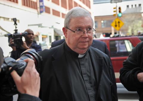 Monsignor William Lynn leaves Philadelphia Criminal Justice Center in March. STAN HONDA/AFP/Getty Images STAN HONDA/AFP/Getty Images