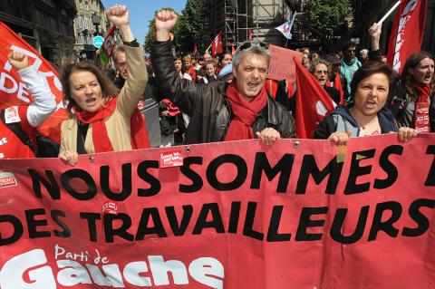 May Day workers' event on May 1, 2012 in Bordeaux, France. PIERRE ANDRIEU/AFP/GettyImages. May Day workers' event in Bordeaux, France. PIERRE ANDRIEU/AFP/GettyImages.
