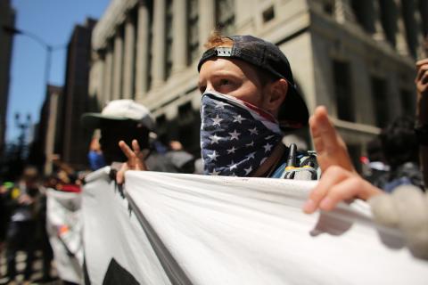 Protestors march in Chicago on Sunday during the NATO summit there. Photo by Spencer Platt/Getty Images Protestors march in Chicago on Sunday during the NATO summit there. Photo by Spe