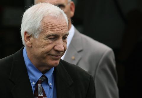 Former Penn State assistant football coach Jerry Sandusky leaves the Centre County Courthouse. Photo by Mark Wilson/Getty Images Photo by Mark Wilson/Getty Images
