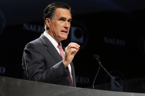 Mitt Romney speaks at the National Association of Latino Elected and Appointed Officials Conference. Gerardo Mora/Getty Image Gerardo Mora/Getty Images