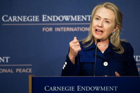 Hillary Clinton delivers remarks on the 'State of International Religious Freedom.' PAUL J. RICHARDS/AFP/GettyImages PAUL J. RICHARDS/AFP/GettyImages