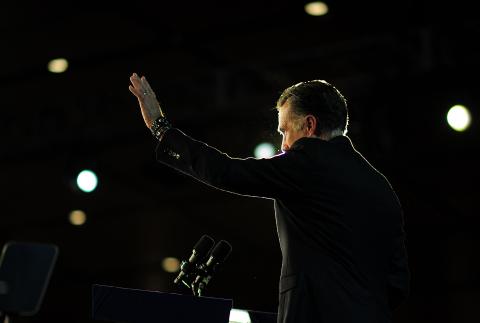 Mitt Romney concedes defeat to President Barack Obama Nov. 7, 2012 in Boston, Massachusetts. EMMANUEL DUNAND/AFP/Getty Images EMMANUEL DUNAND/AFP/Getty Images