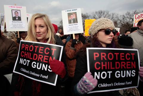 Thousands of people participate in the March on Washington for Gun Control on January 26. YURI GRIPAS/AFP/Getty Images YURI GRIPAS/AFP/Getty Images