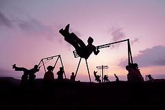 Children playing at sunset in Cherrapunjee, Meghalaya, India. Image: Seema Krishnakumar/Flickr