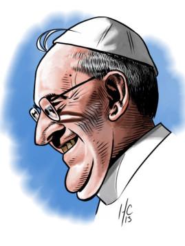 “An illustration of the pope from the side.” by Hamilton Cline, Daly City, Calif. Via RNS