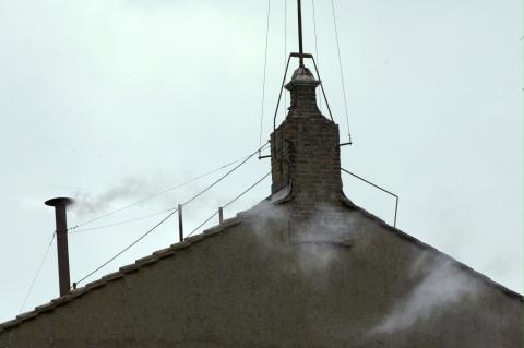 White smoke at the Vatican in 2005, signaling the election of Cardinal Ratzinger. Andreas SOLARO/AFP/Getty Images Andreas SOLARO/AFP/Getty Images