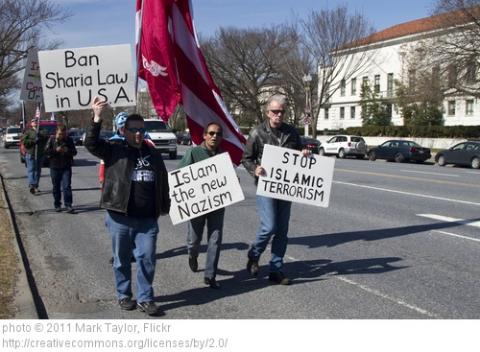 Pastor Terry Jones leads a Islamaphobic march. photo © 2011 Mark Taylor , Flickr photo © 2011 Mark Taylor , Flickr