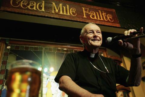 Cardinal Theodore E. McCarrick speaks at Theology on Tap in Washington, D.C. in 2005. Alex Wong / Getty Images Alex Wong / Getty Images