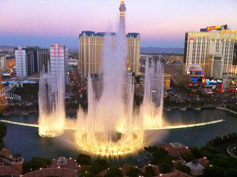 Bellagio Hotel's famous fountains. Image via Wylio http://bit.ly/tb6Xps Bellagio Hotel's famous fountains. Image via Wylio http://bit.ly/tb6Xps