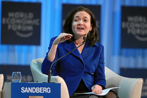 Sheryl Sandberg, speaking at the World Economic Forum, via World Economic Forum / Flickr. Sheryl Sandberg, speaking at the World Economic Forum, via World Economic Forum