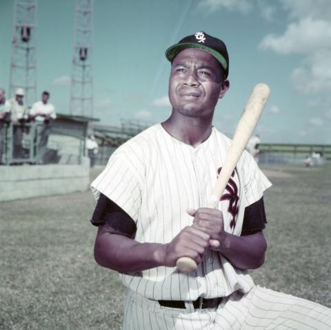 Outfielder Larry Doby of the Chicago White Sox in 1957. Mark Rucker/Transcendental Graphics, Getty Images Mark Rucker/Transcendental Graphics, Getty Images