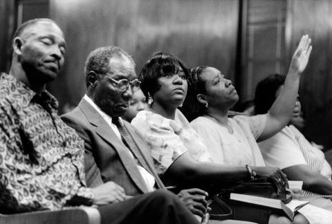 Members of the Byrd family attend the funeral of James Byrd in 1998. Jana Birchum / Getty Images Jana Birchum / Getty Images