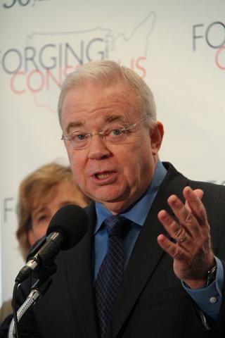 JIm Wallis speaks at the Forging Consensus press conference on Dec. 4. Photo by Jack Gordon / jackontheroad.com Photo by Jack Gordon, jackontheroad.com