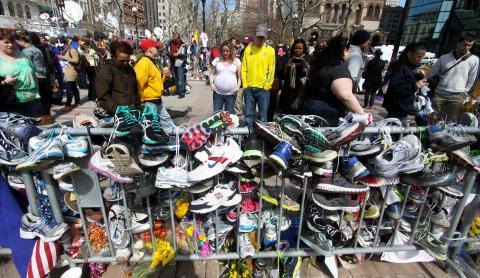 Boston Marathon Bombing Memorial, by H. Powers on Flickr.com. Boston Marathon Bombing Memorial, by H. Powers on Flickr.com.