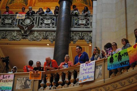 Protestors gather during Minnesota's Senate marriage equality vote, by Eric Austin / Flickr.com by Eric Austin / Flickr.com