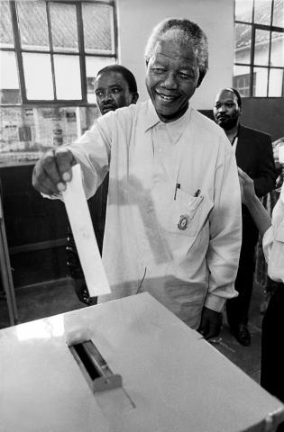 Nelson mandela votes for the first time in his life. South Photography/Gallo images/Contributor Getty Images South Photography/Gallo images/Contributor Getty Images