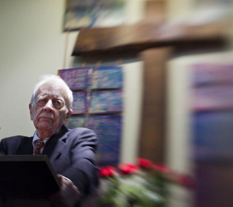 Gordon Cosby, founder, during his final sermon at the Church of the Saviour in 2008. Kevin Clark/Washington Post/Getty Images Kevin Clark/Washington Post/Getty Images