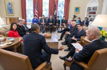 President Obama and Vice President Biden met faith leaders to discuss immigration reform. Photo: La Casa Blanca Twitter feed