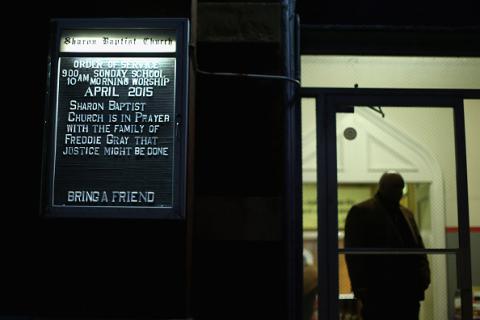 he bulletin board at Sharon Baptist Church asks for prayer for the family of Freddie Gray. Photo by Chip Somodevilla/Getty Image Chip Somodevilla/Getty Images