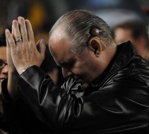 Rush Limbaugh at a Baltimore Ravens and Pittsburgh Steelers game in November. (Photo by George Gojkovich/Getty Images) (Photo by George Gojkovich/Getty Images)