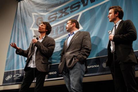 Director Steve Taylor and actors Don Miller and Marshall Allman speak at screening. Photo by Heather Kennedy/WireImage Photo by Heather Kennedy/WireImage
