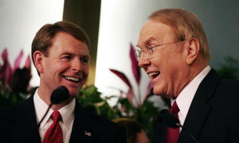 FRC President Tony Perkins and Focus on the Family founder James Dobson. Photo by Jeff Fusco/Getty Images Photo by Jeff Fusco/Getty Images