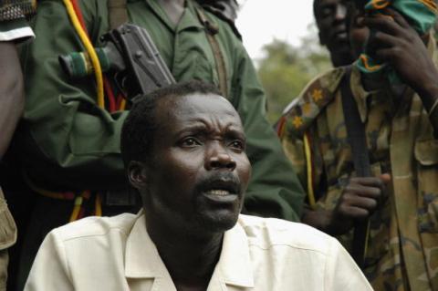 Joseph Kony, head of the Uganda's Lord's Resistance Army, in a rare public appearance, 2006. Photo by Adam Pletts/Getty Images. Joseph Kony. Photo by Adam Pletts/Getty Images.