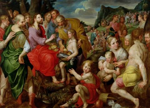 "The Feeding of the Five-Thousand," Attributed to Ambrosius Francken the Elder. Via Getty Images. Via Getty Images.