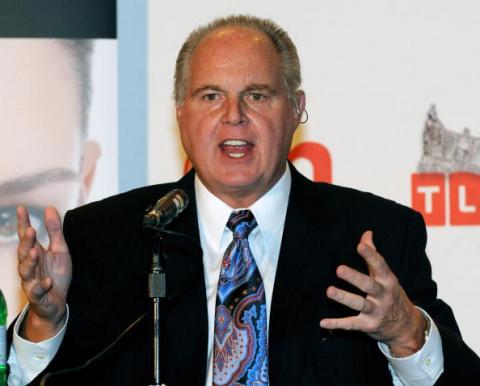 Rush Limbaugh speaks during a news conference for judges at the Planet Hollywood. (Photo by Ethan Miller/Getty Images) (Photo by Ethan Miller/Getty Images)