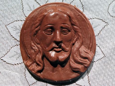 Chocolate Jesus. Image via Wiki Commons, http://bit.ly/wXJOBI. Chocolate Jesus. Image via Wiki Commons, http://bit.ly/wXJOBI.