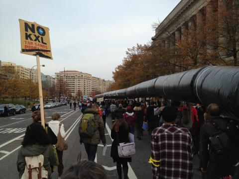 Protestors march to stop the Keystone XL Pipeline. Photo by Scot Degraf Protestors march to stop the Keystone XL Pipeline. Photo by Scot Degraf