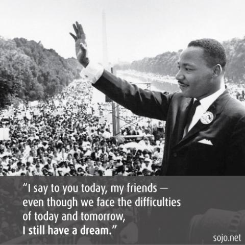 Martin Luther King, Jr., photo: public domain. Illustration by Sandi Villarreal / Sojourners Martin Luther King, Jr., photo: public domain. Illustration by Sandi Villarreal