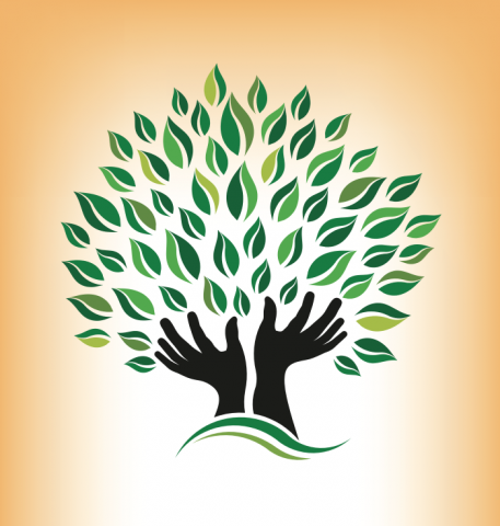 Praying hands support a tree. Illustration via america365/shutterstock.com Praying hands support a tree. Illustration via america365/shutterstock.com