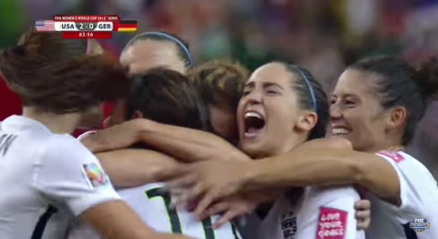 Screenshot of USA-GER goal celebration Screenshot of USA-GER goal celebration