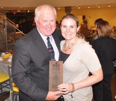Luther College President Richard Torgerson with Alycia Ashburn after receiving his award. Courtesy Alycia Ashburn Courtesy Alycia Ashburn